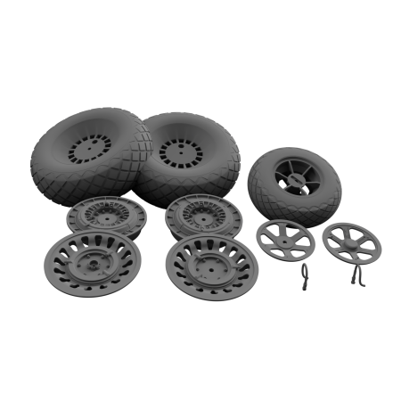 Zestaw kół do Northrop P-61 Black Widow – opona Diamond Tread – skala 1:33